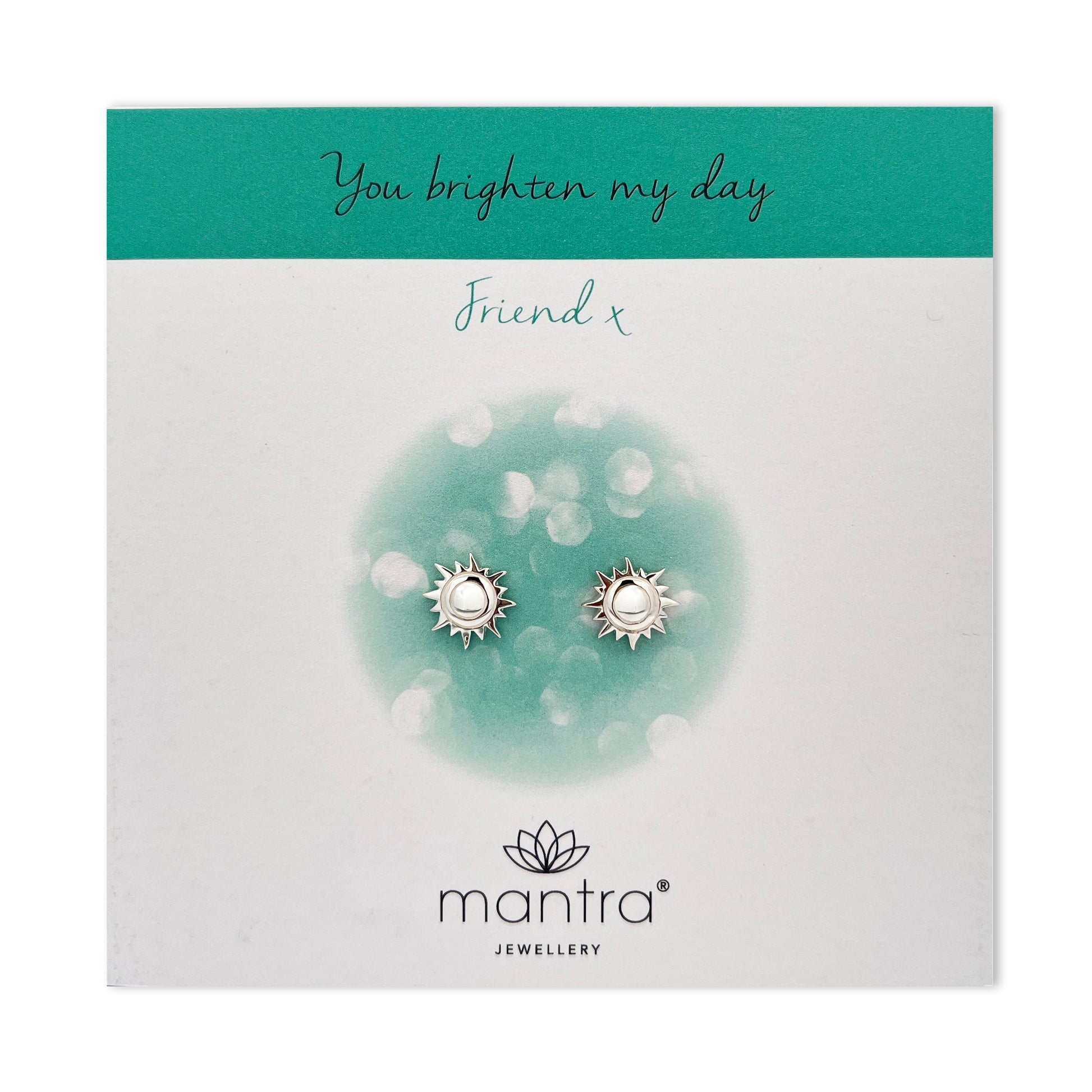 Mantra Jewellery Friendship Sunshine Earrings in Sterling Silver