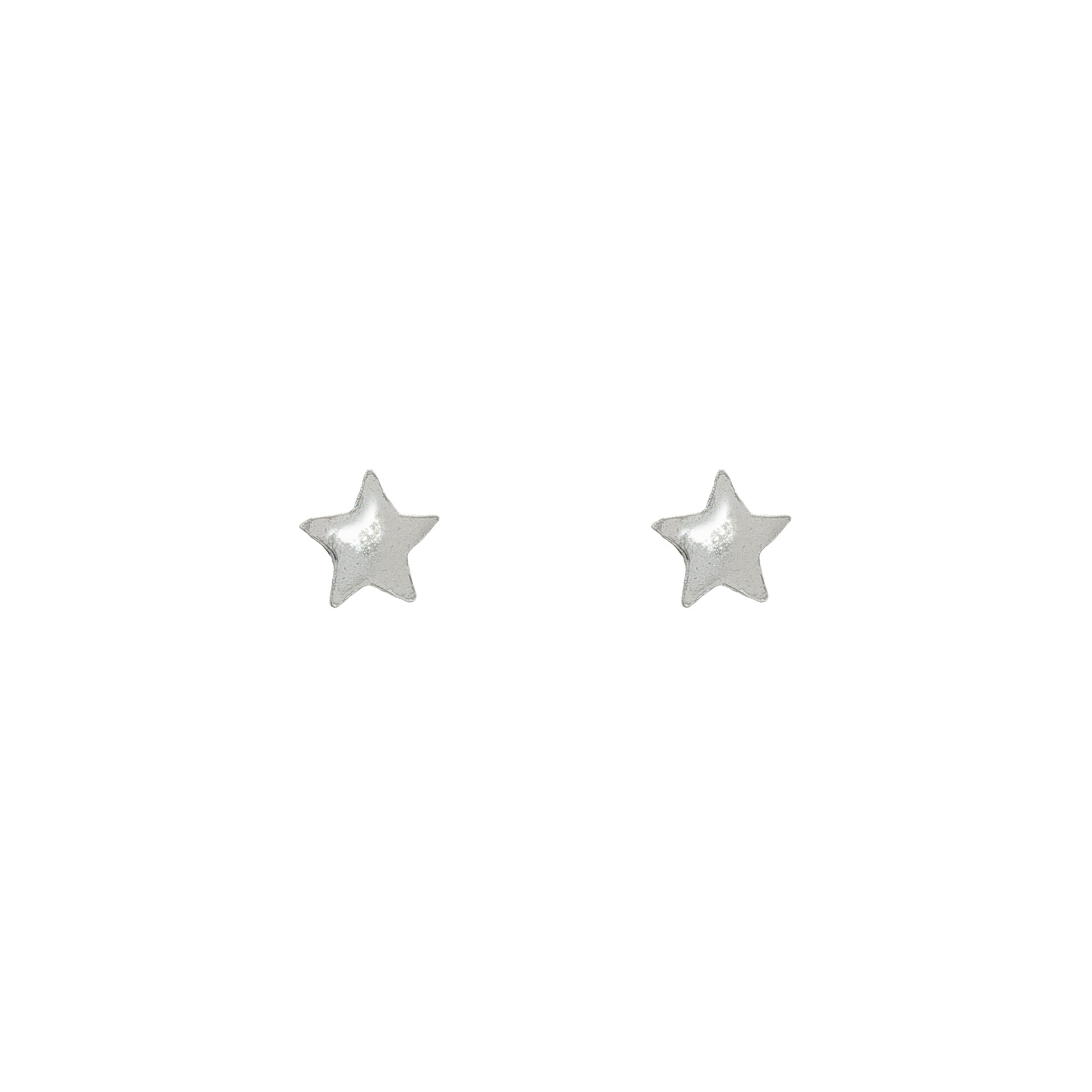 Grace & Co Silver Polished Star Stud Earrings