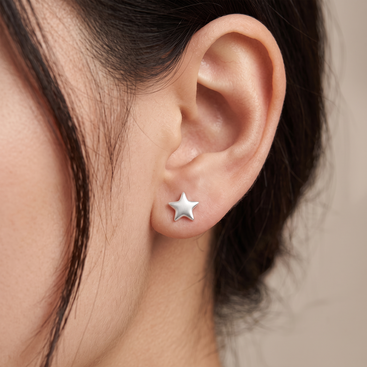 Grace & Co Silver Polished Star Stud Earrings