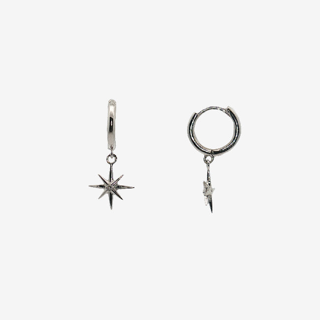 Silver 10mm Hoop Featuring a Star with CZ