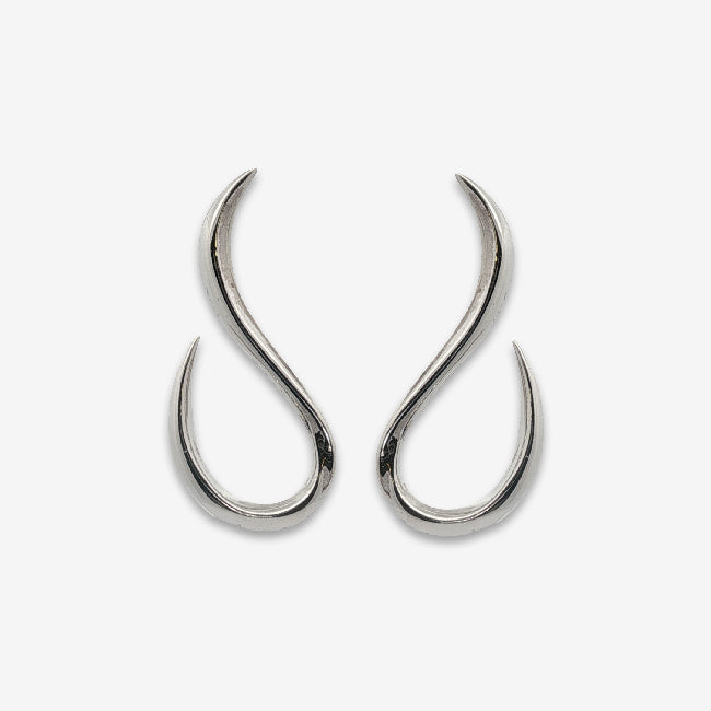 Grace & Co Silver Loop The Loop Chunky Stud Earrings