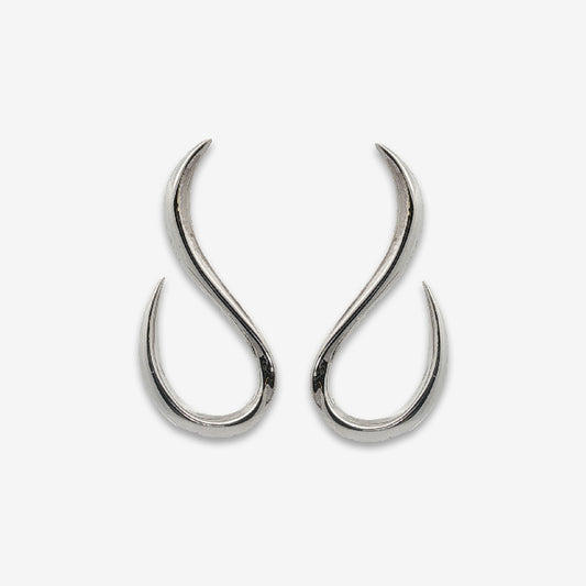 Silver Loop The Loop Chunky Stud Earrings