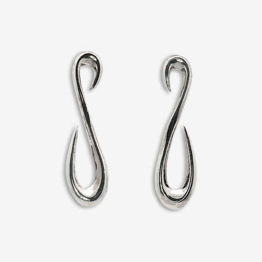 Silver Figure of Eight Chunky Stud Earrings