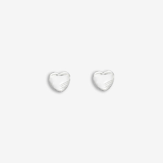 Silver Small Heart Stud Earrings