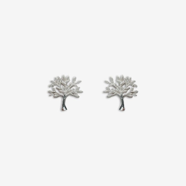 Silver Tree of Life Stud Earrings
