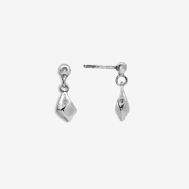 Grace & Co Silver Pebbles Drop Stud Earrings