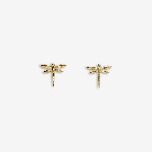 Gold Dragonfly Stud Earrings