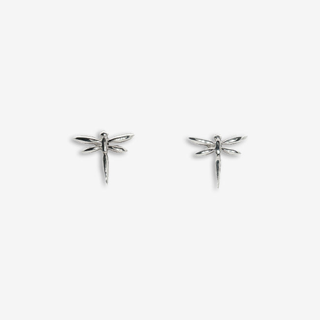 Grace & Co Silver Dragonfly Stud Earrings
