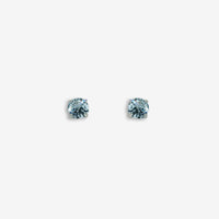 Silver 4-Claw Blue Stone 5mm Stud Earrings