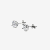 Silver 4-Claw Clear Stone 5mm Stud Earrings