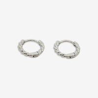 Silver Rope 10mm Sleeper Hoop Earrings