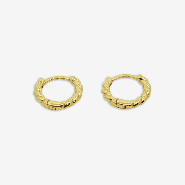 Grace & Co Gold Rope 10mm Sleeper Hoop Earrings