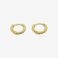 Gold Rope 10mm Sleeper Hoop Earrings
