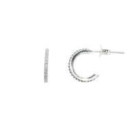Silver Small CZ Half-Hoop Stud Earrings