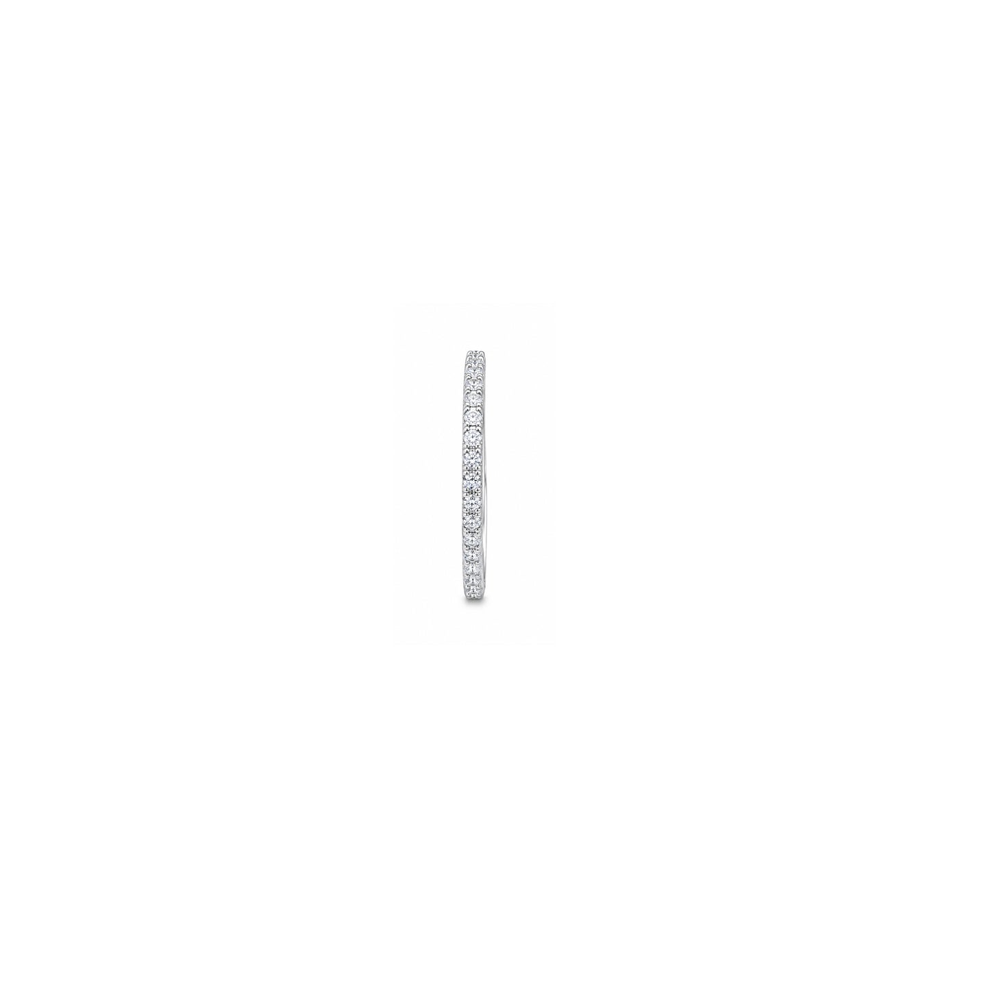Silver Small CZ Half-Hoop Stud Earrings