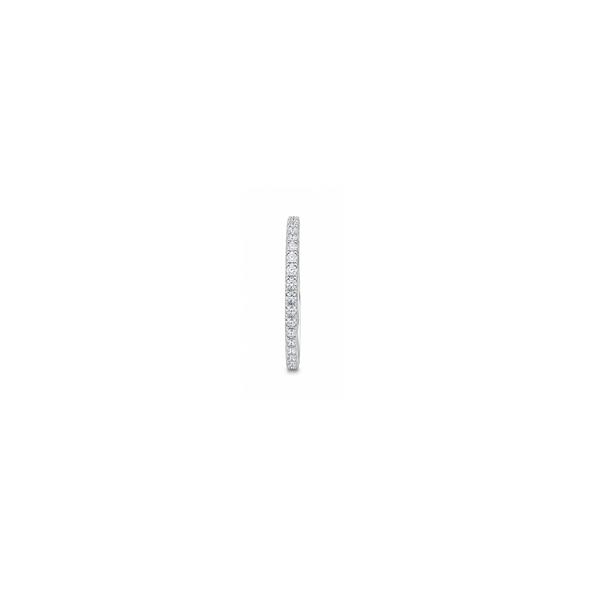 Grace & Co Silver Small CZ Half-Hoop Stud Earrings