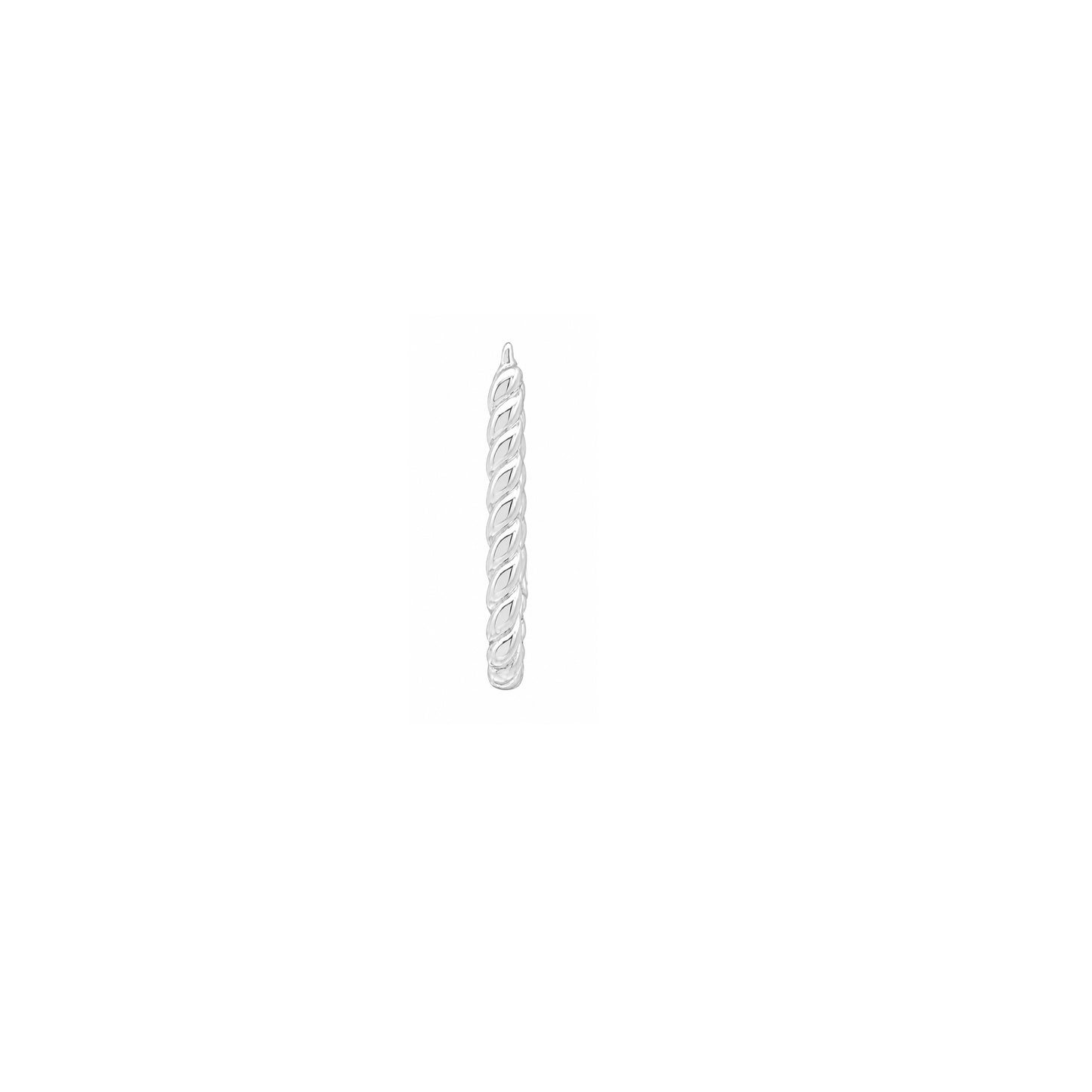 Silver Oval Rope Hoop Earrings