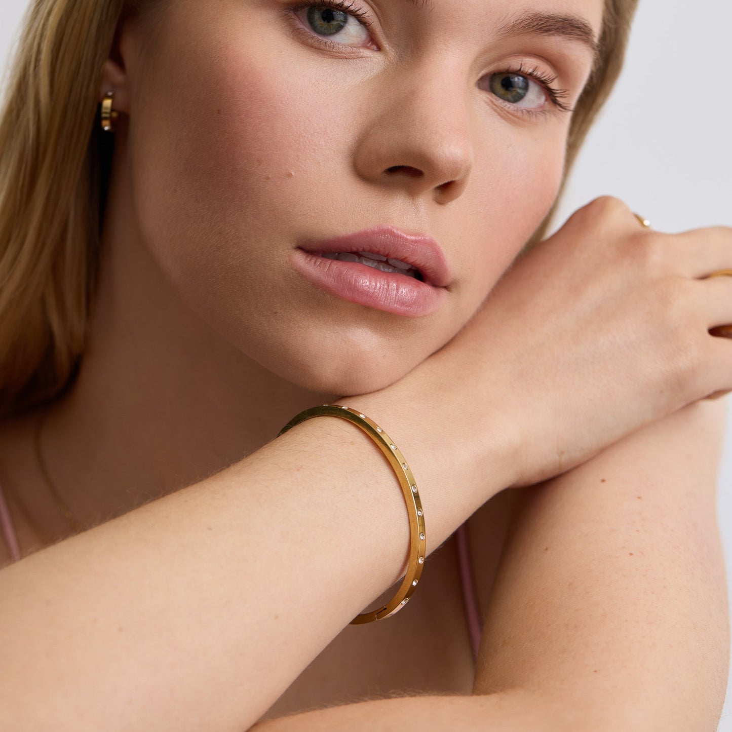 Gold Slim Eternity Bangle
