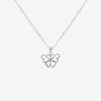 Silver Openwork Butterfly Pendant Necklace