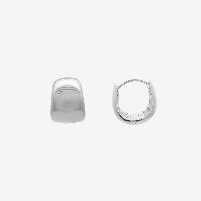 Grace & Co Silver Chunky Huggie Clip Earrings