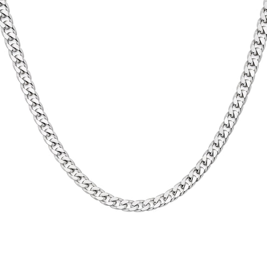 Men's Chunky Diamond-Cut 6.5 mm Flat Curb Chain Necklace, 55cm