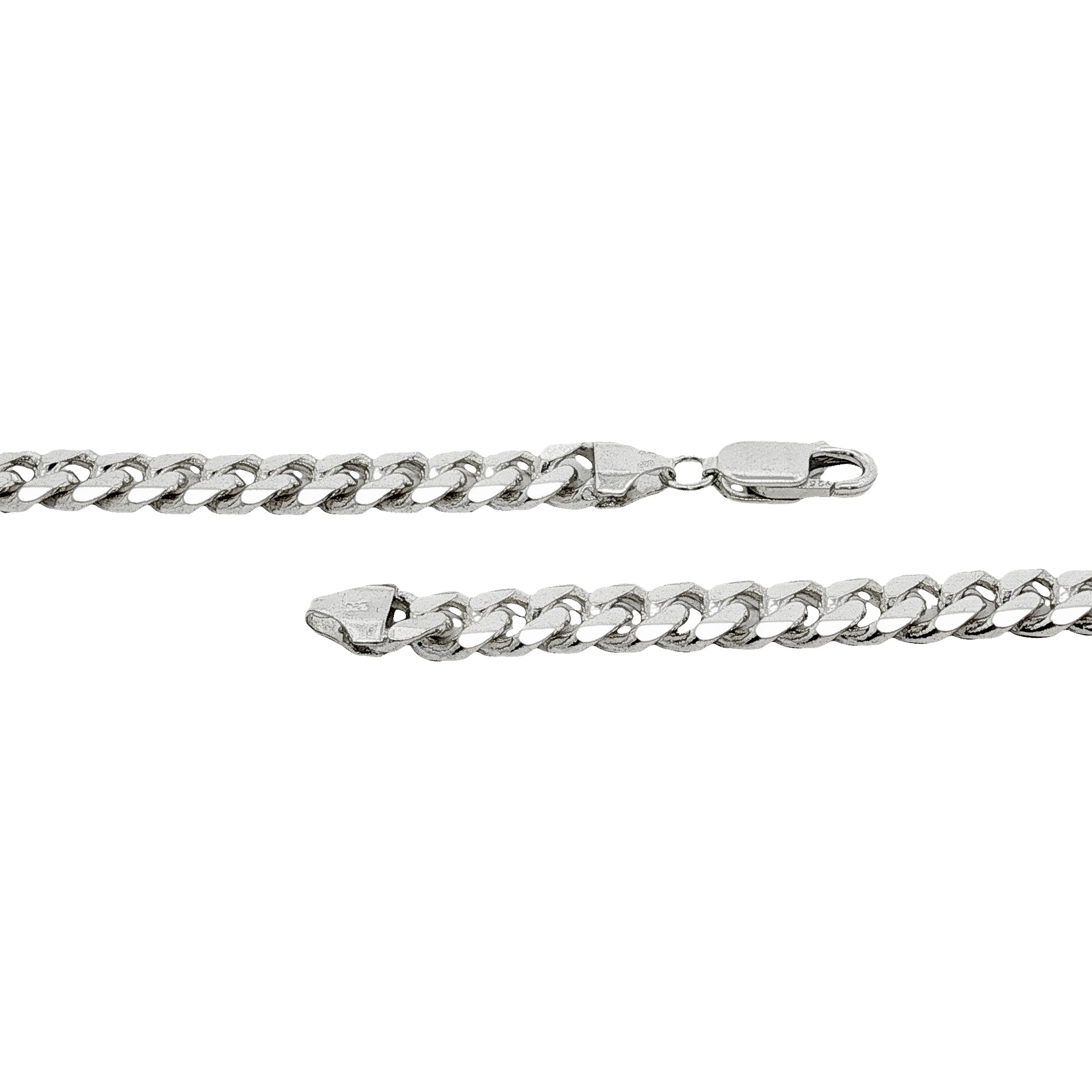 Grace & Co Men's Chunky Diamond-Cut 6.5 mm Flat Curb Chain Necklace, 55cm