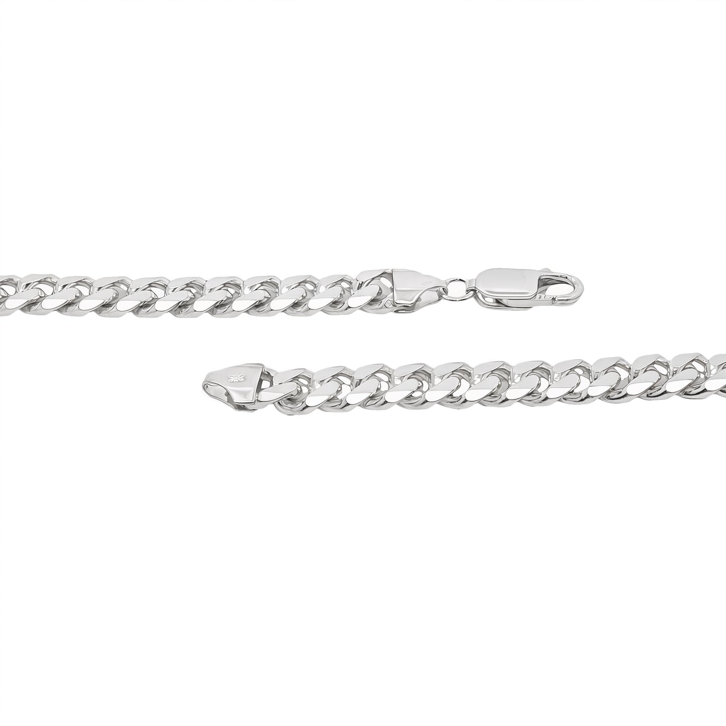 Men's Chunky Diamond-Cut 6.5 mm Flat Curb Chain Necklace, 55cm