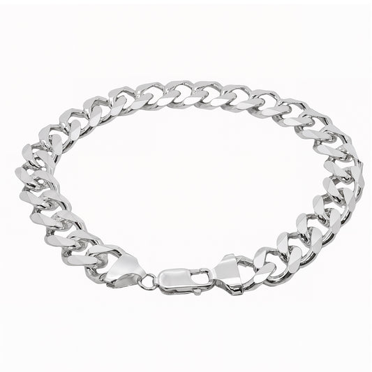 Men's Chunky Diamond-Cut Flat Curb Bracelet, 20cm