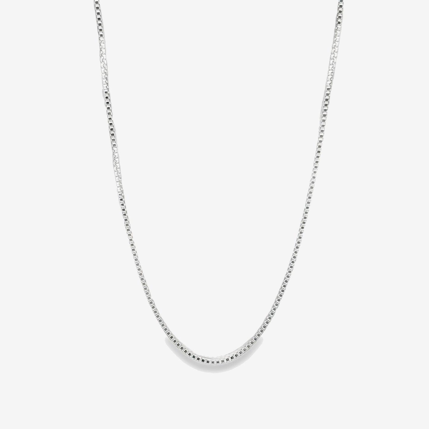 Silver 5mm Light Box Chain Necklace, 50cm