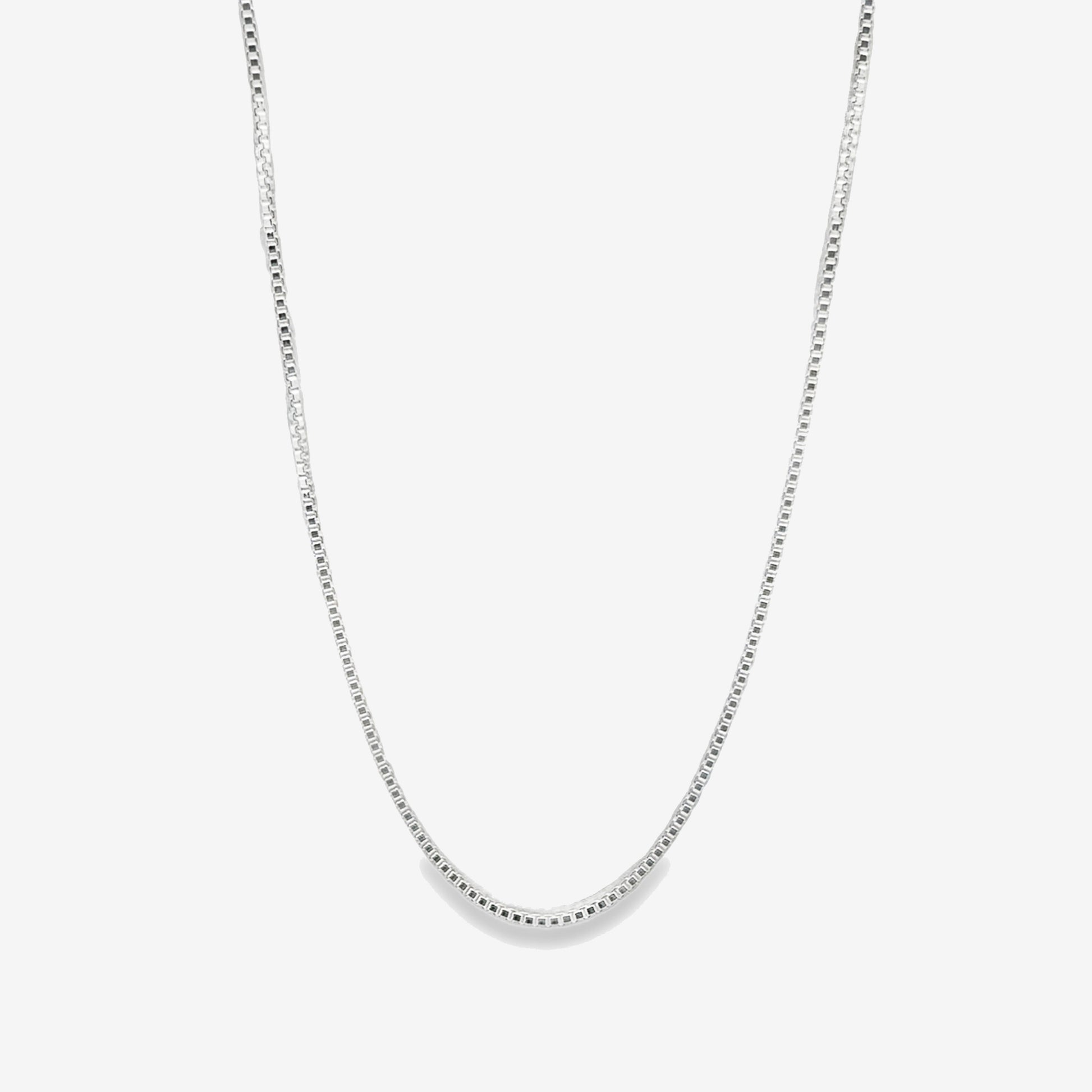 Grace & Co Silver 5mm Light Box Chain Necklace, 50cm