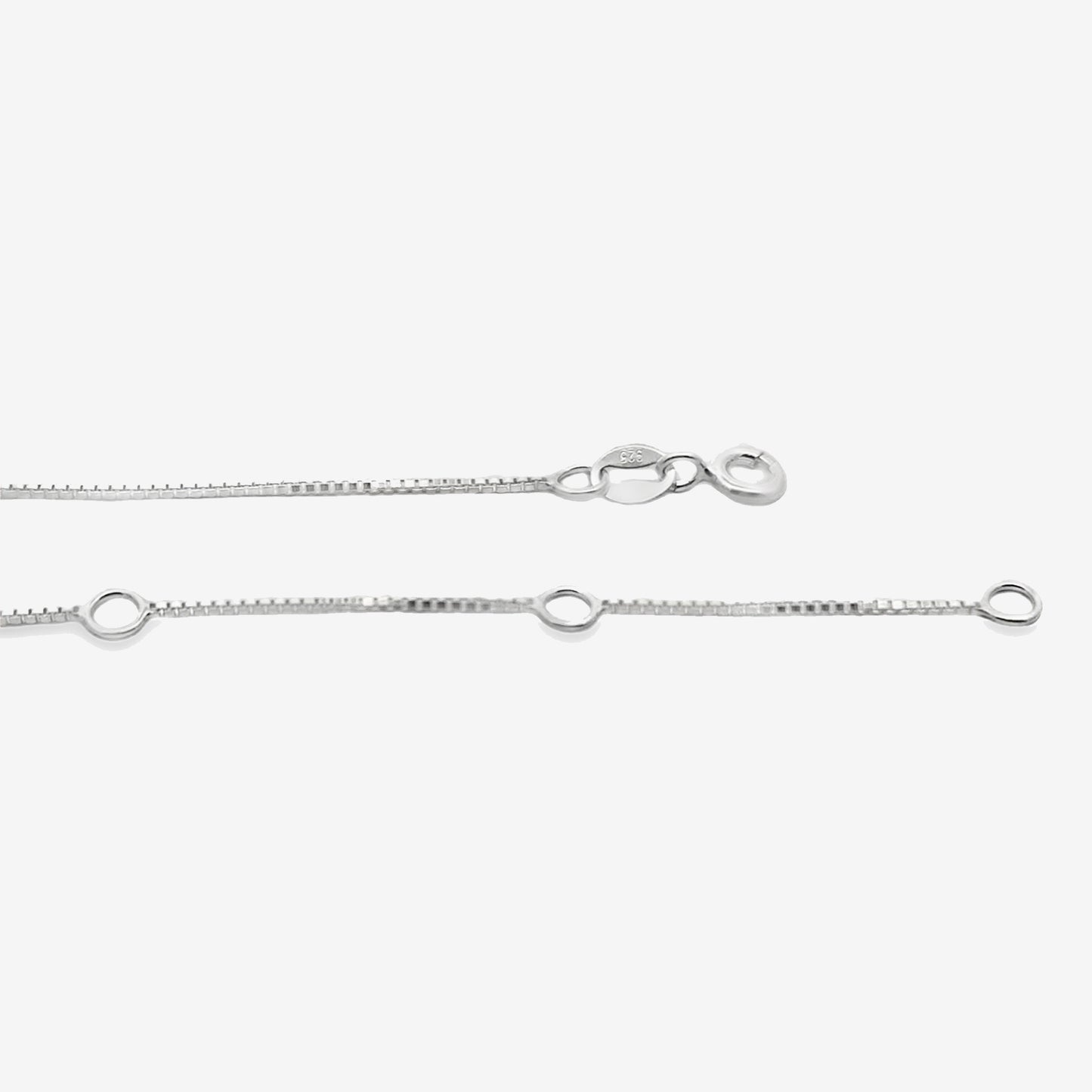 Silver 5mm Light Box Chain Necklace, 50cm