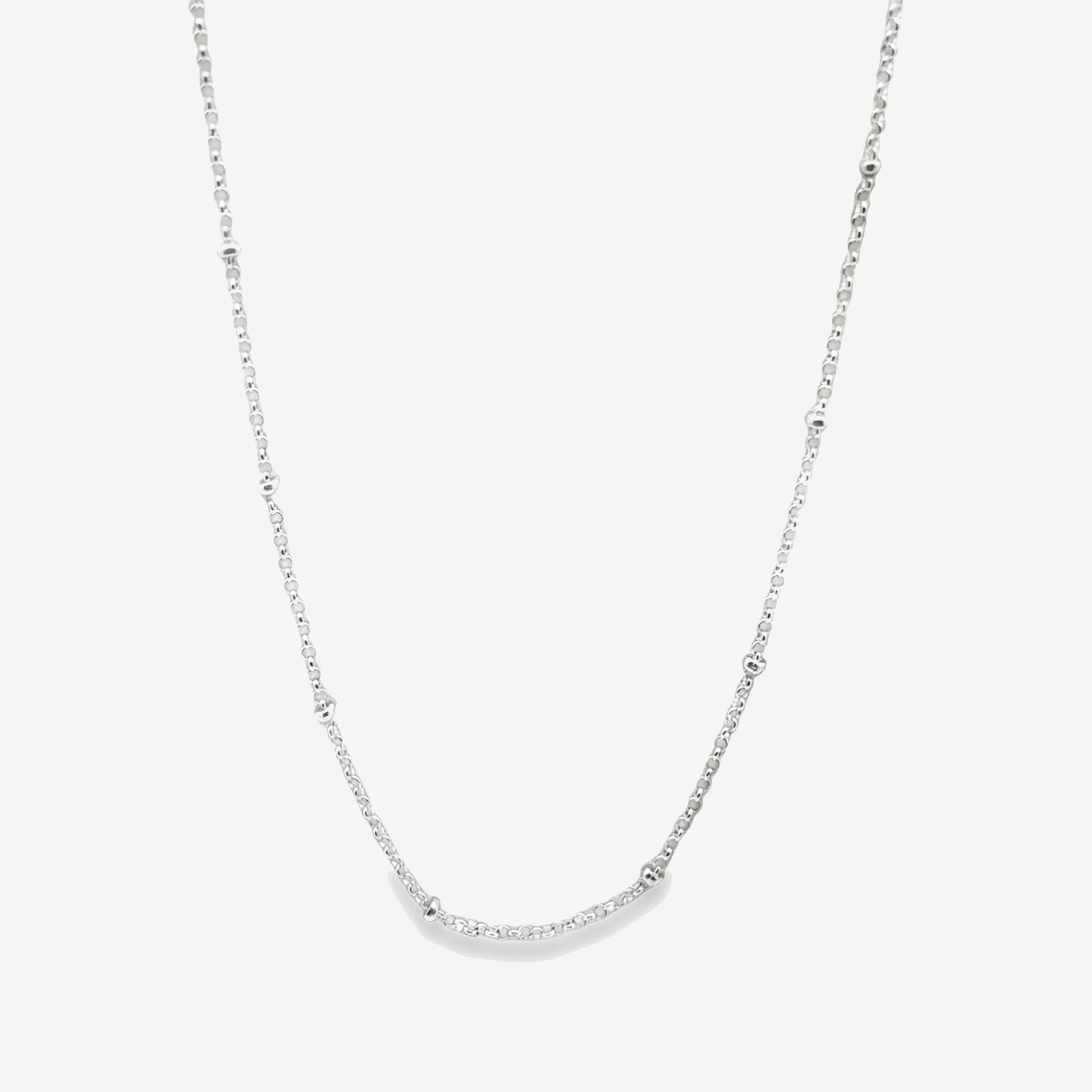 Grace & Co Silver Intermittent Beaded Chain Necklace, 45cm