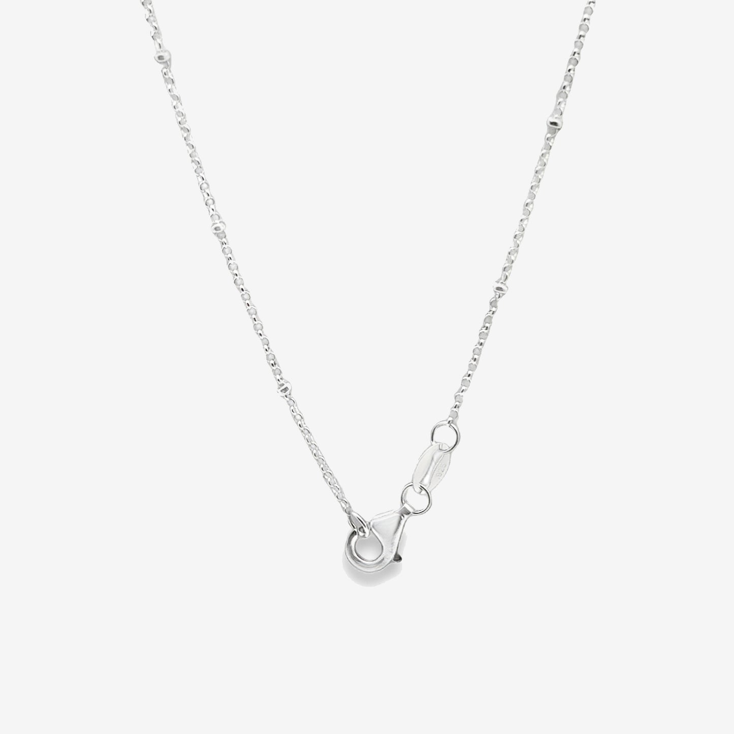 Silver Intermittent Beaded Chain Necklace, 45cm