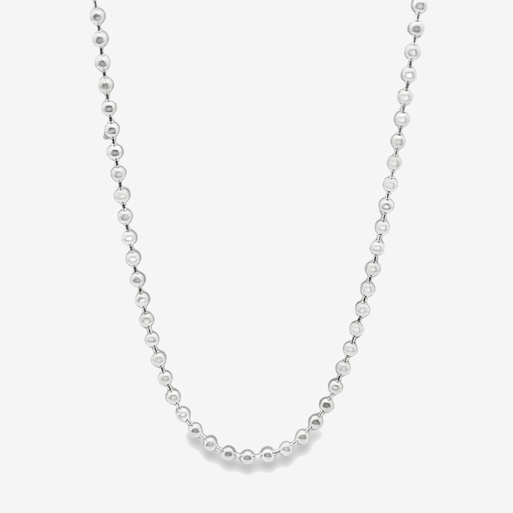 Grace & Co Silver Beaded Chain Necklace, 45cm