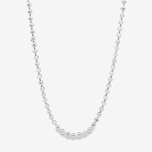 Silver Beaded Chain Necklace, 45cm