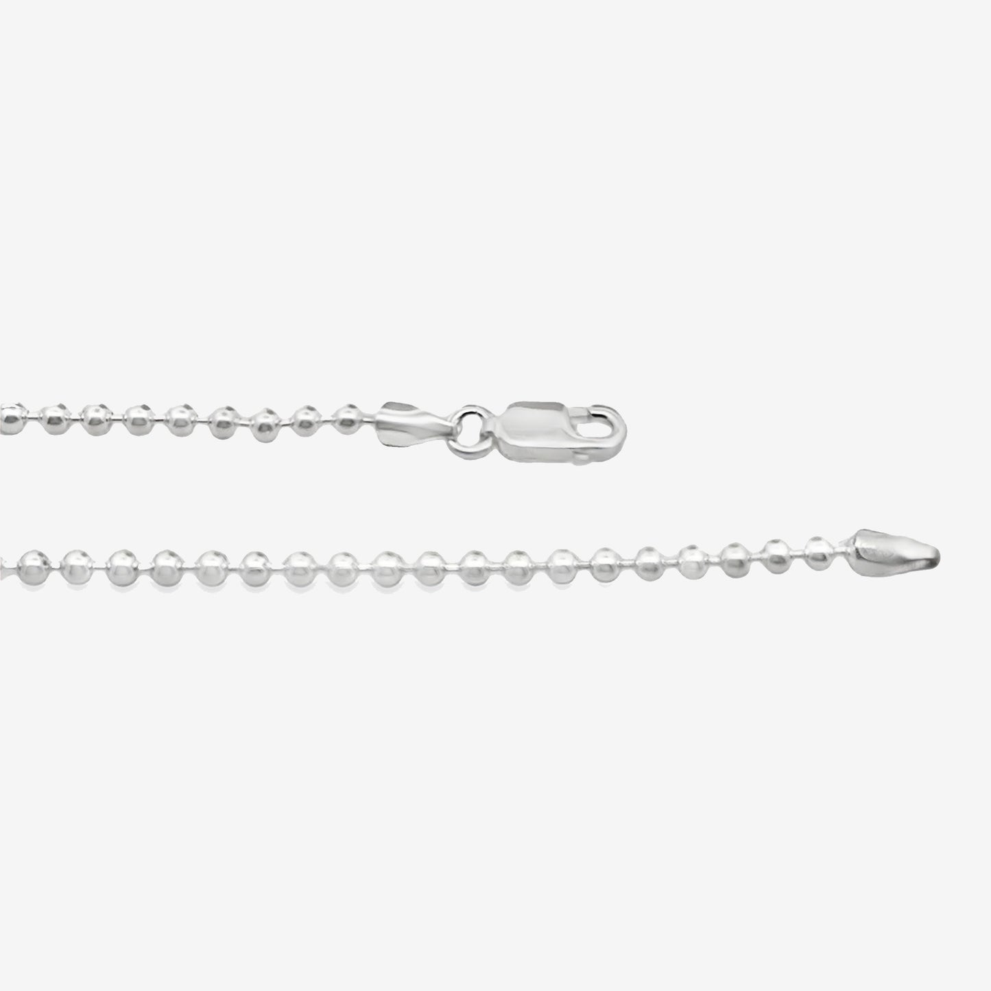 Silver Beaded Chain Necklace, 45cm