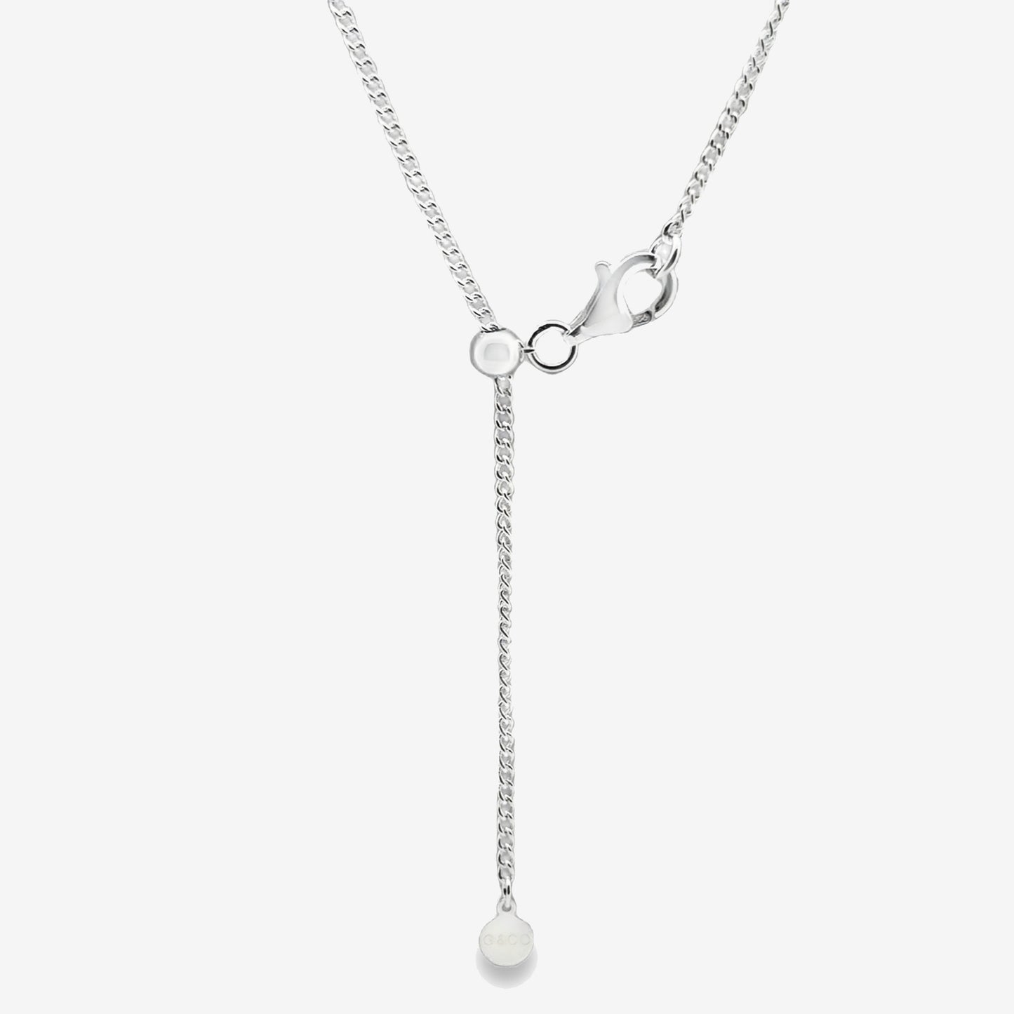 Silver Slider Chain Necklace, 60cm
