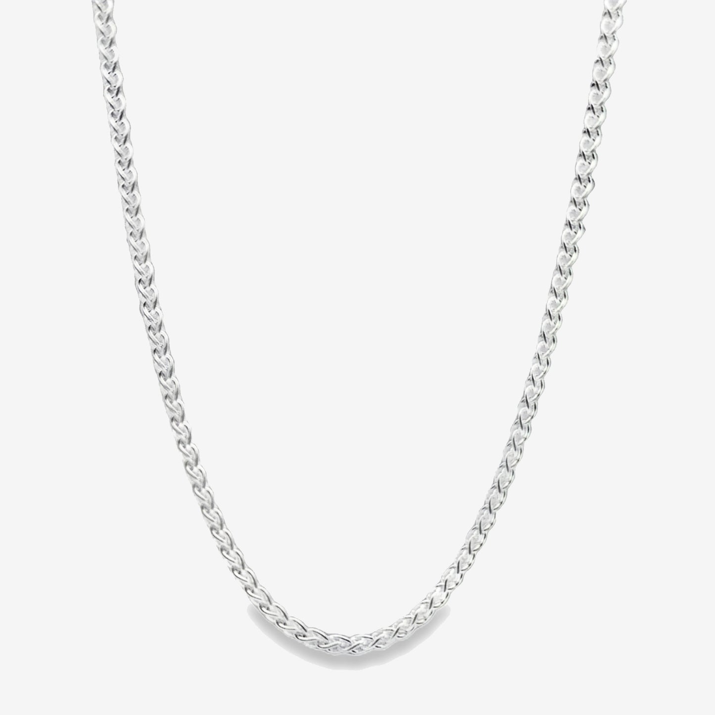 Silver Spiga Chain Necklace, 45cm