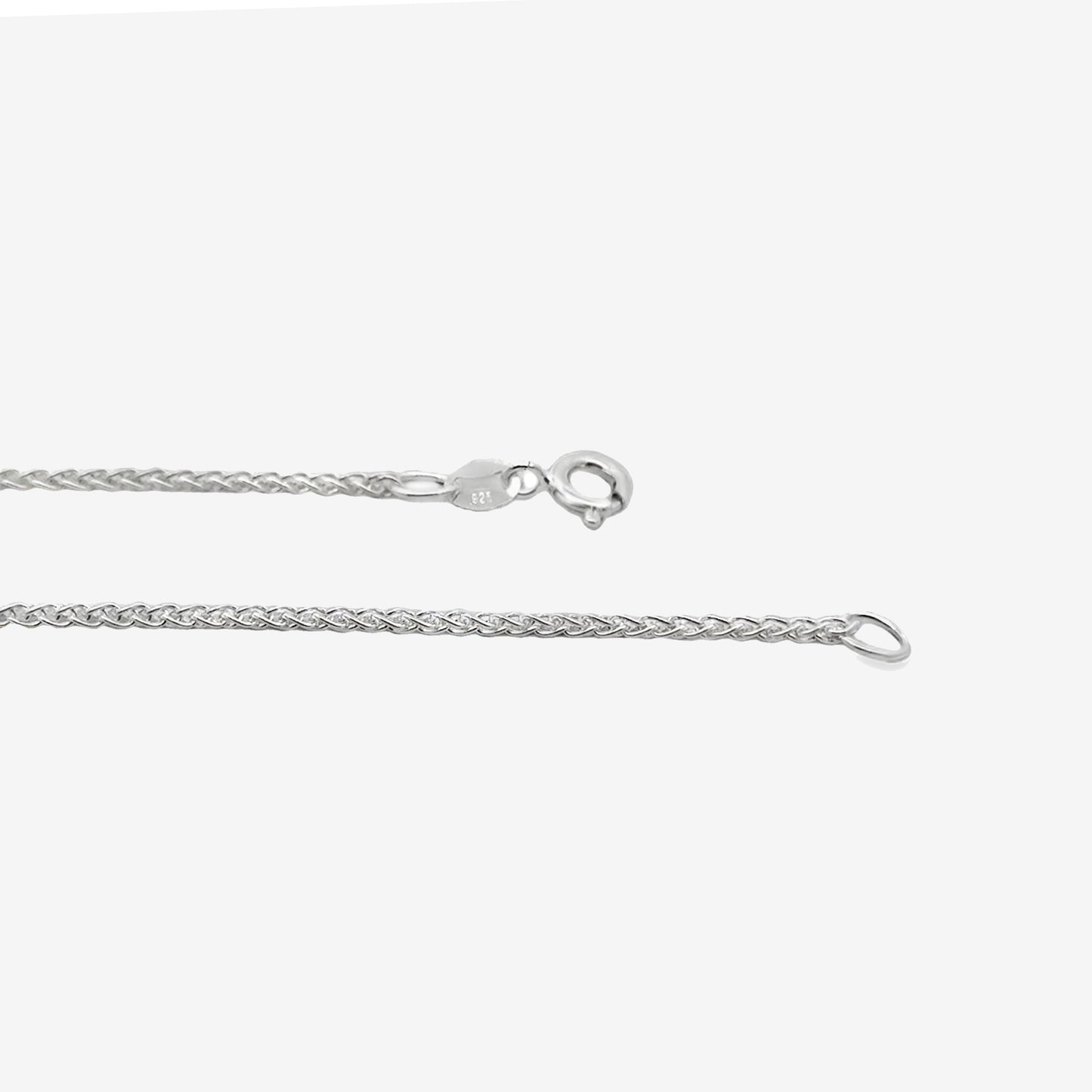 Silver Spiga Chain Necklace, 45cm