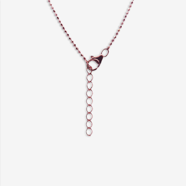 Rose Gold Plated 18+2 Beaded Chain Necklace