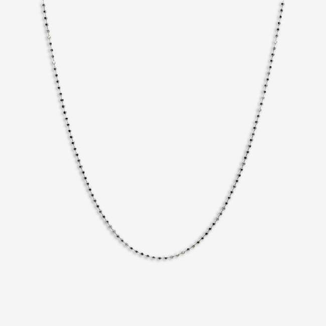 Silver 18+2 Beaded Chain Necklace