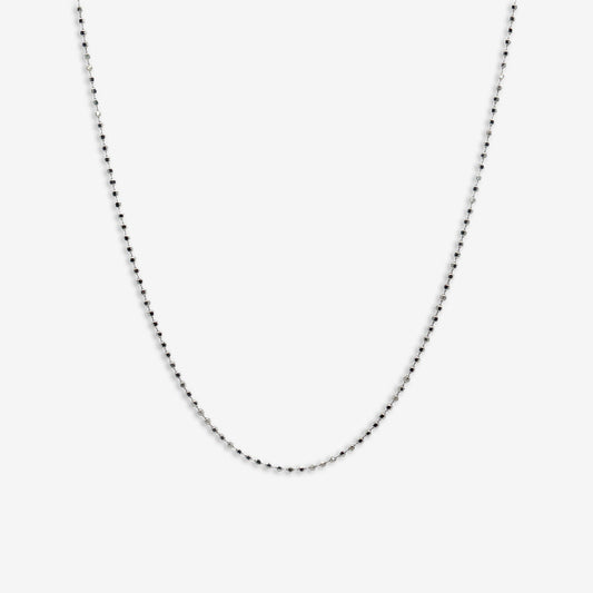 Silver 18+2 Beaded Chain Necklace