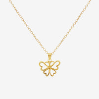 Gold Openwork Butterfly Pendant Necklace
