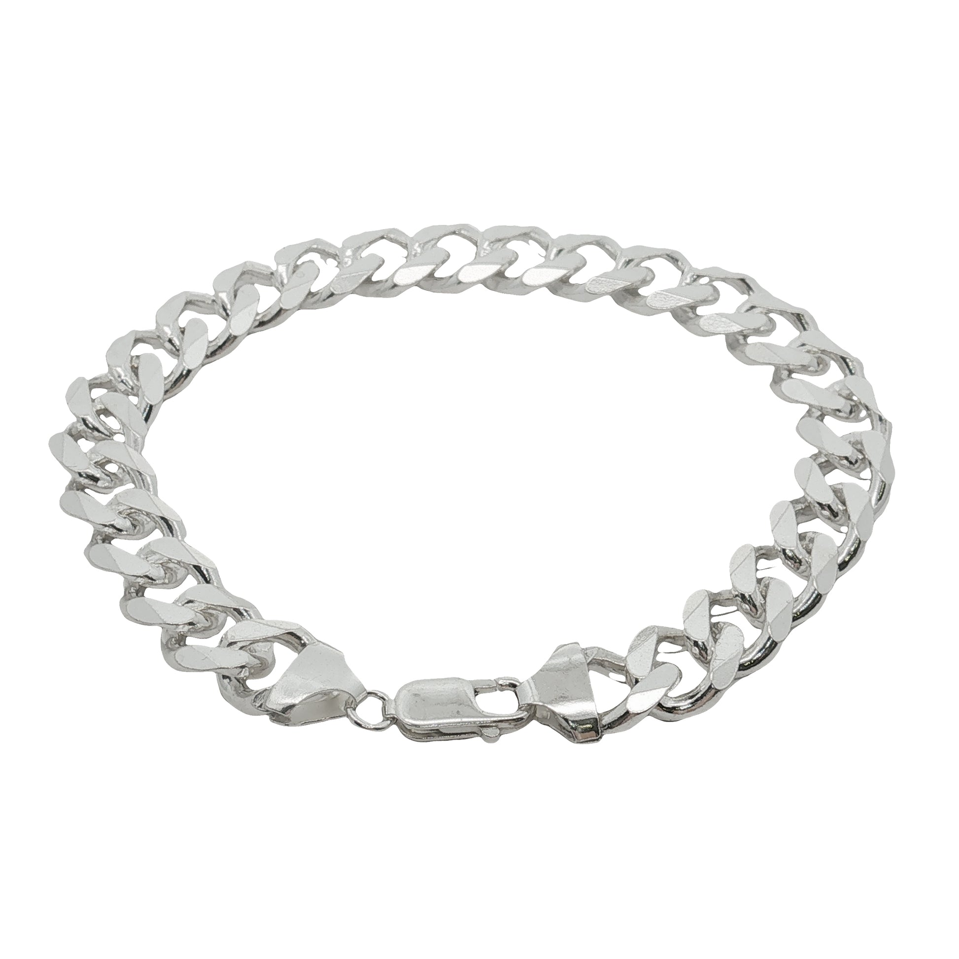 Grace & Co Men's Chunky Diamond-Cut Flat Curb Bracelet, 20cm