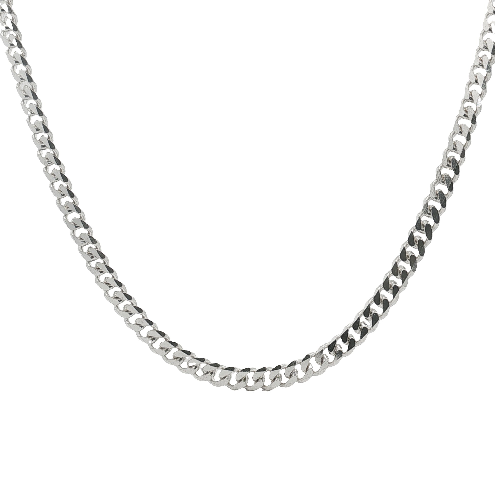 Grace & Co Men's Chunky Diamond-Cut 6.5 mm Flat Curb Chain Necklace, 55cm