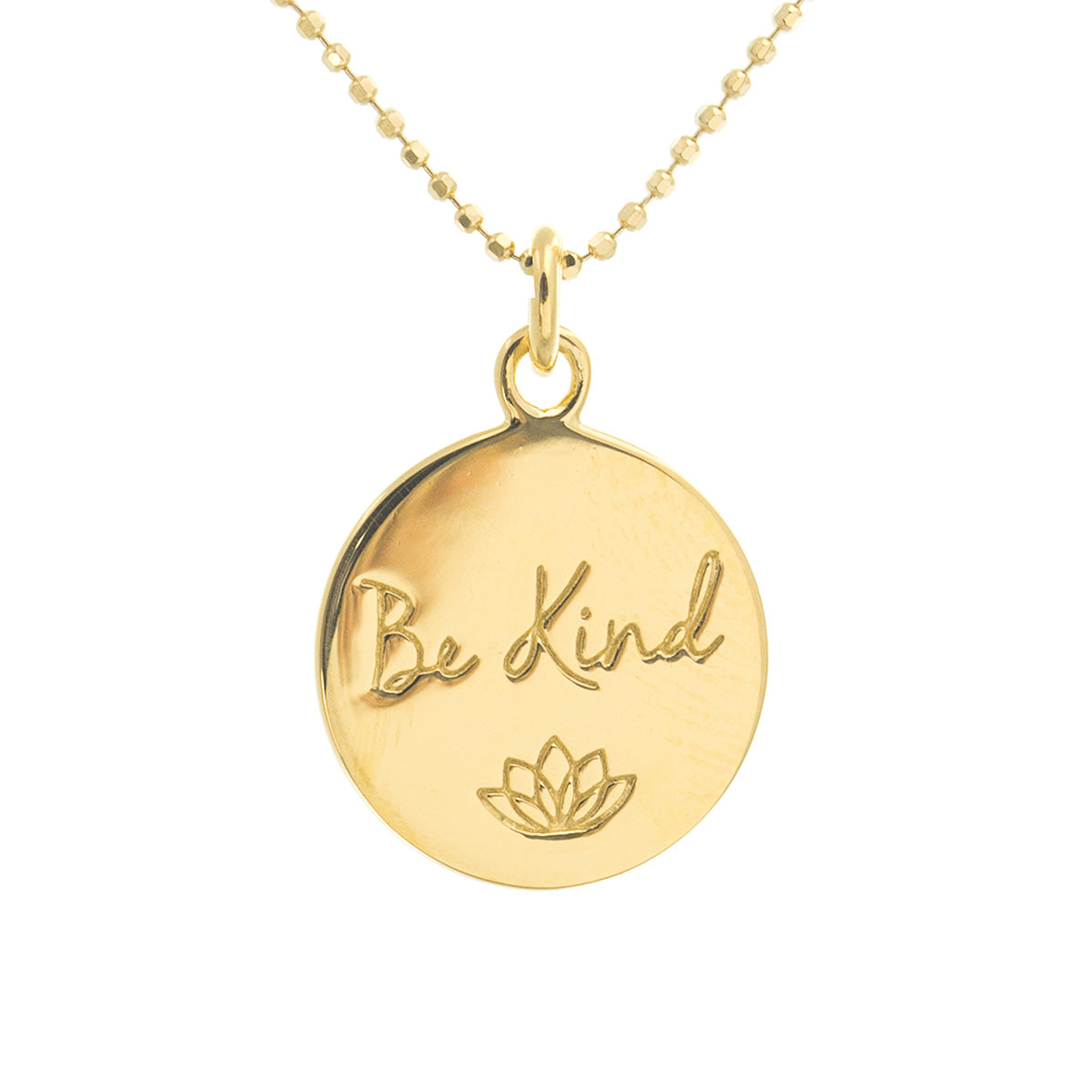 Mantra Jewellery Be Kind Disc Necklace in Gold