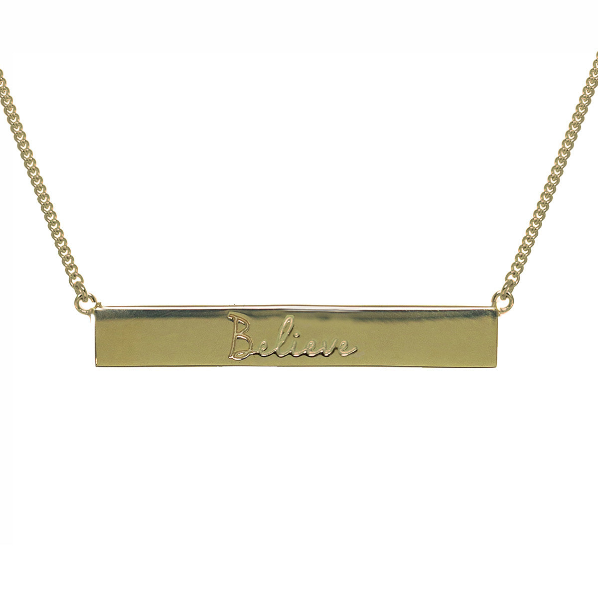 Mantra Jewellery Believe Bar Necklace in Gold