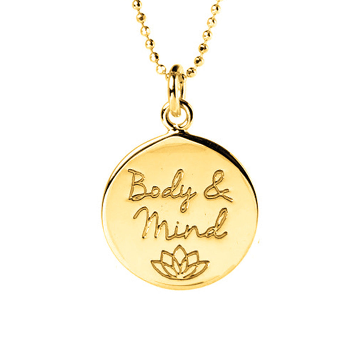 Mantra Jewellery Body & Mind Disc Necklace in Gold