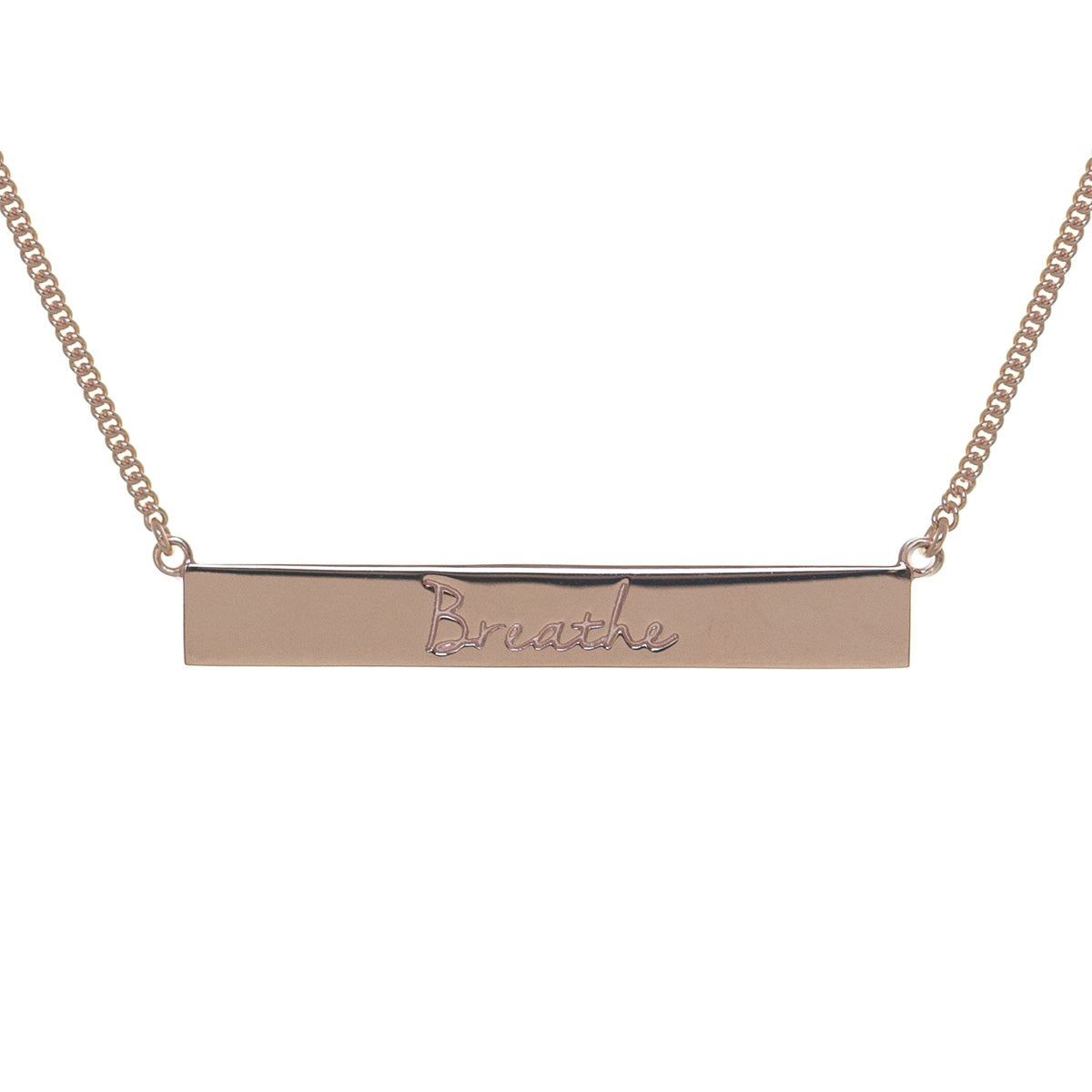 Mantra Jewellery Breathe Bar Necklace in Rose Gold