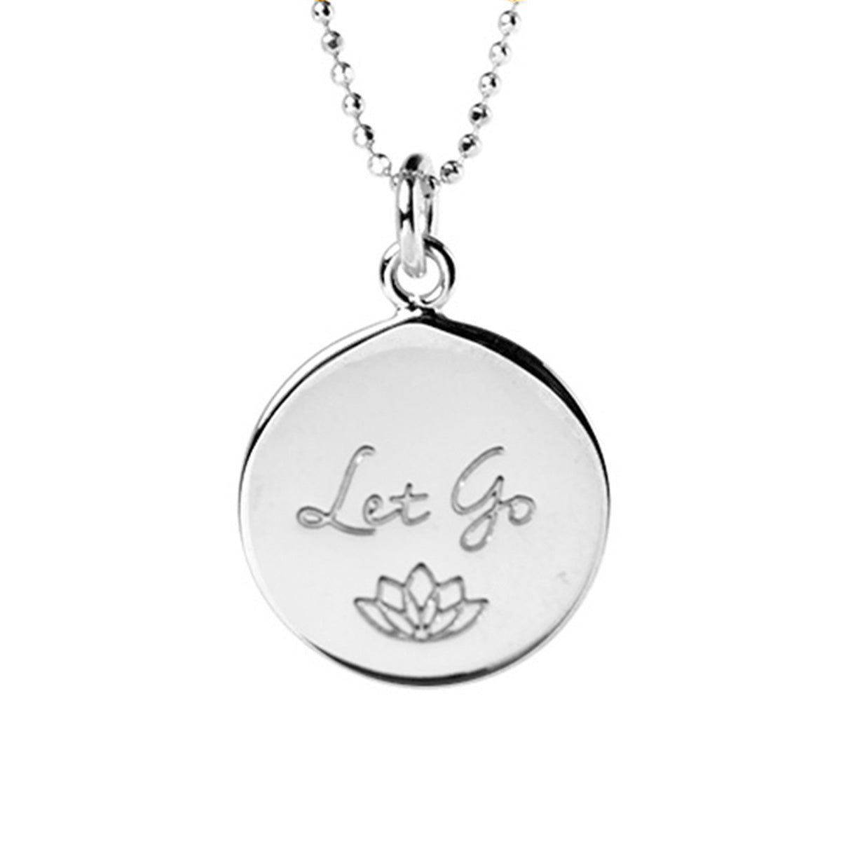 Mantra Jewellery Let Go Disc Necklace in Sterling Silver